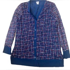 Chicos Plaid Tunic Button Top M
